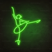 Ballerina Neon Sign in Glow Up Green