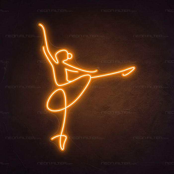 Ballerina Neon Sign in Hey Pumpkin Orange