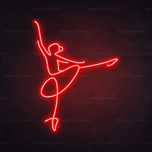 Ballerina Neon Sign in Hot Mama Red