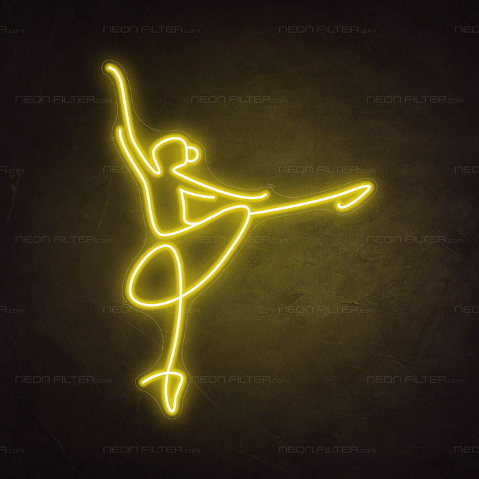 Ballerina Neon Sign in Paradise Yellow