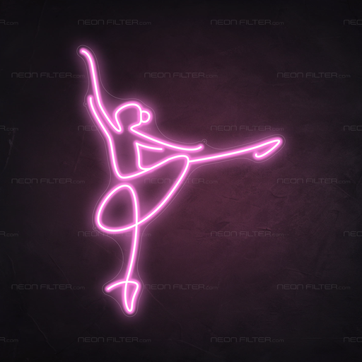 Ballerina Neon Sign in Pastel Pink