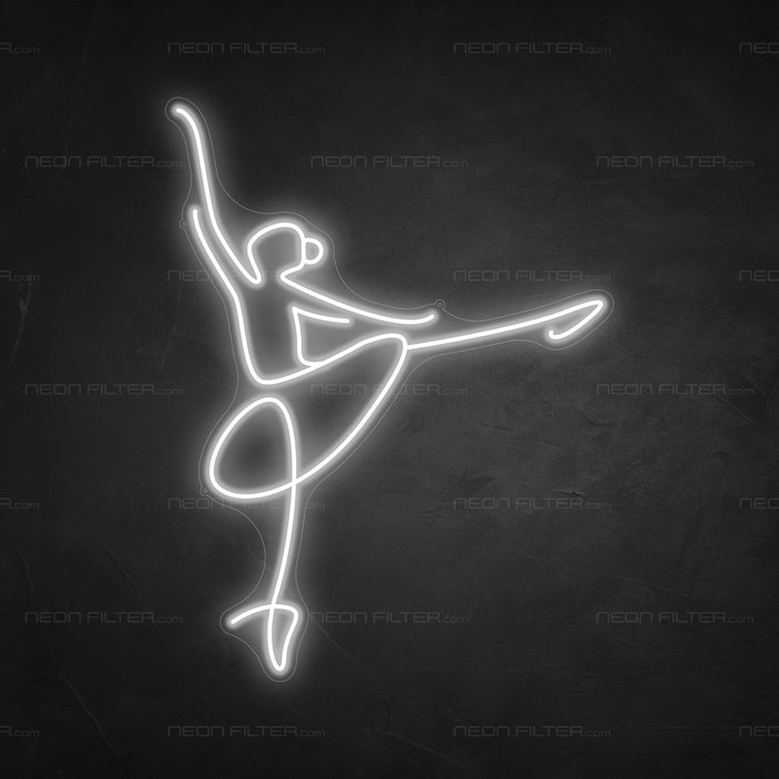 Ballerina Neon Sign in Snow White