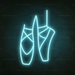 Ballet Shoes Neon Sign in Glacier Blue