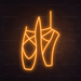 Ballet Shoes Neon Sign in Hey Pumpkin Orange