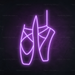 Ballet Shoes Neon Sign in Hopeless Romantic Purple