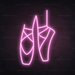 Ballet Shoes Neon Sign in Pastel Pink