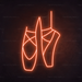 Ballet Shoes Neon Sign in Sunset Orange