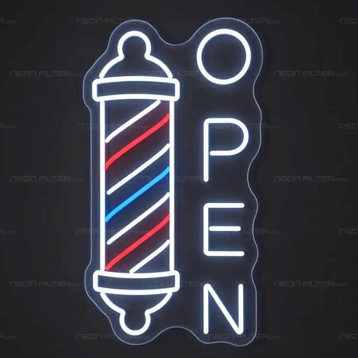 Barber Pole Open Neon Sign for BarberShop Decor - Neon Filter