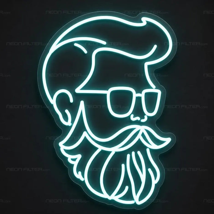 Bearded Skull Neon Sign for BarberShop Decor - Neon Filter