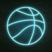 Basketball Neon Sign in Glacier Blue