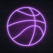 Basketball Neon Sign in Hopeless Romantic Purple