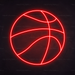 Basketball Neon Sign in Hot Mama Red