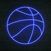 Basketball Neon Sign in Santorini Blue