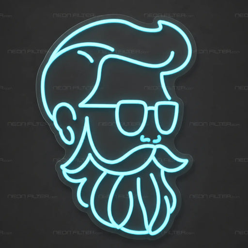 Bearded Man Neon Sign