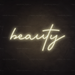 Beauty Neon Sign in Cosy Warm White