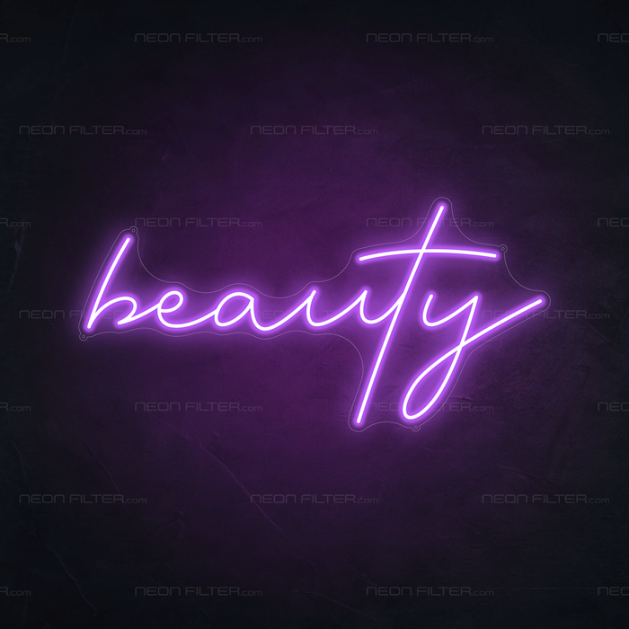 Beauty Neon Sign in Hopeless Romantic Purple