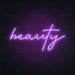 Beauty Neon Sign in Hopeless Romantic Purple