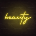 Beauty Neon Sign in Paradise Yellow