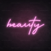 Beauty Neon Sign in Pastel Pink