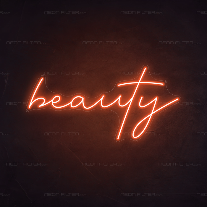 Beauty Neon Sign in Sunset Orange