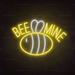 Bee Mine Neon Sign in Snow White and Paradise Yellow