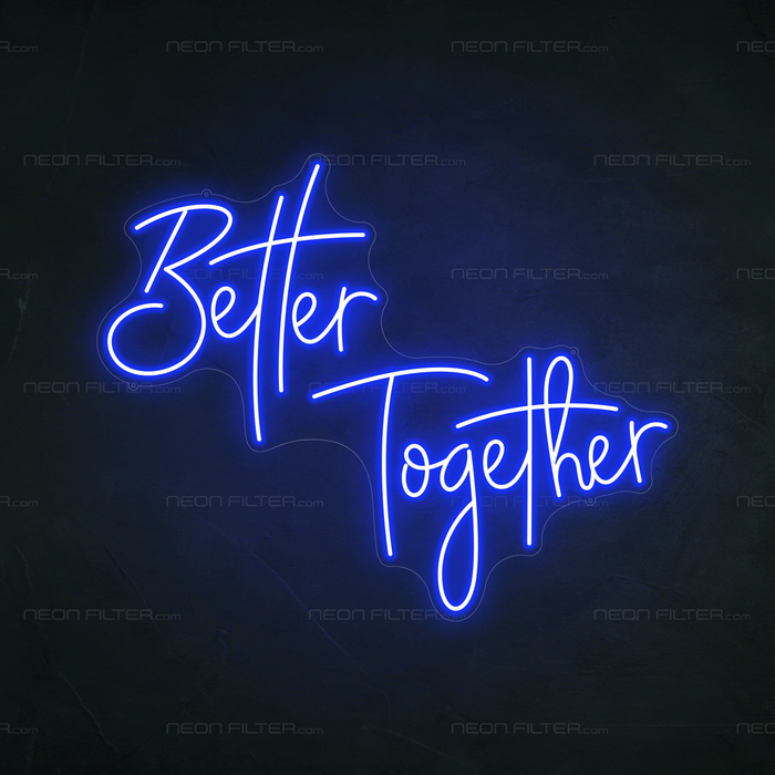 Better Together Neon Sign in Santorini Blue