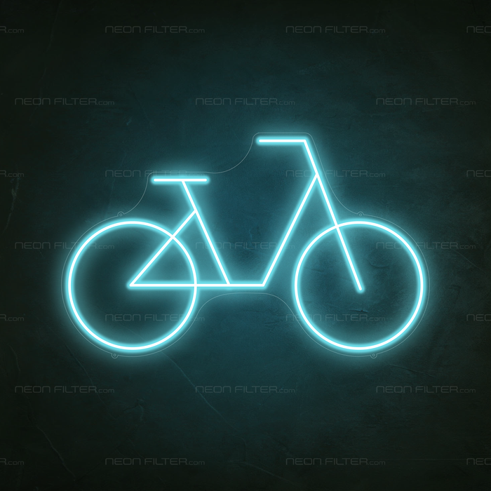 Bike Neon Sign in Glacier Blue