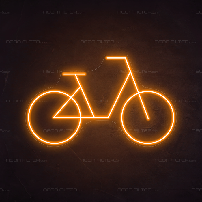 Bike Neon Sign in Hey Pumpkin Orange