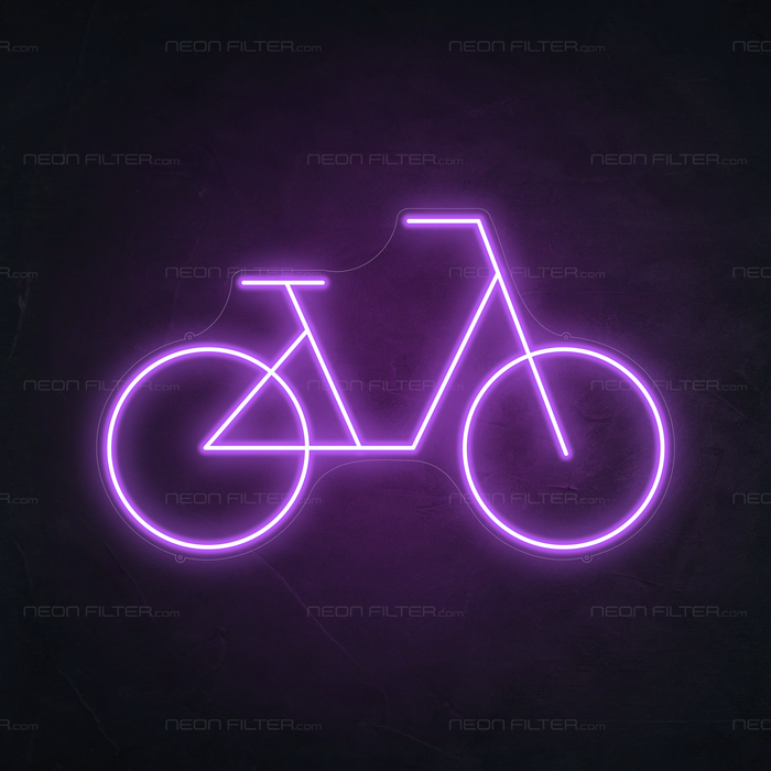 Bike Neon Sign in Hopeless Romantic Purple