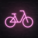 Bike Neon Sign in Pastel Pink