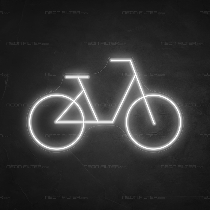 Bike Neon Sign in Snow White