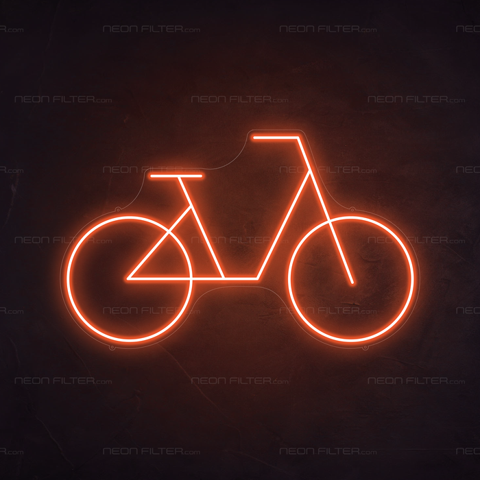 Bike Neon Sign in Sunset Orange