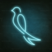 Bird Neon Sign in Glacier Blue