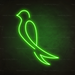 Bird Neon Sign in Glow Up Green