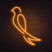 Bird Neon Sign in Hey Pumpkin Orange