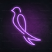 Bird Neon Sign in Hopeless Romantic Purple