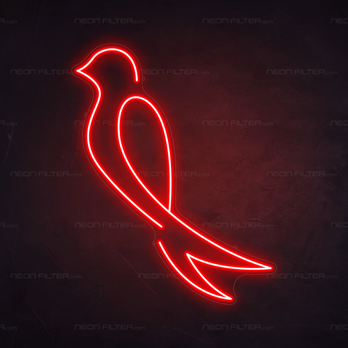 Bird Neon Sign in Hot Mama Red