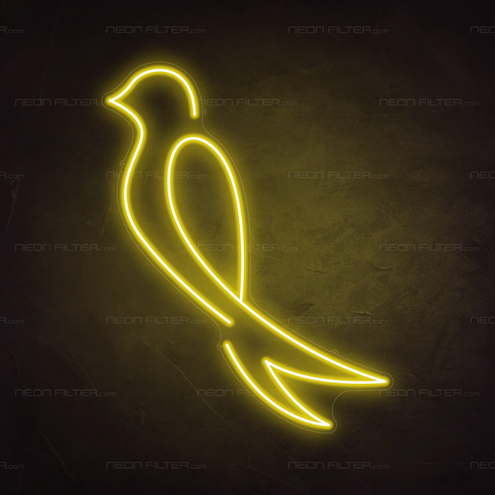 Bird Neon Sign in Paradise Yellow