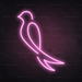 Bird Neon Sign in Pastel Pink