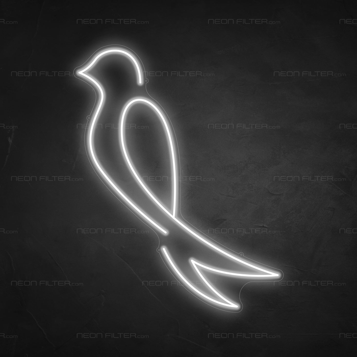 Bird Neon Sign in Snow White