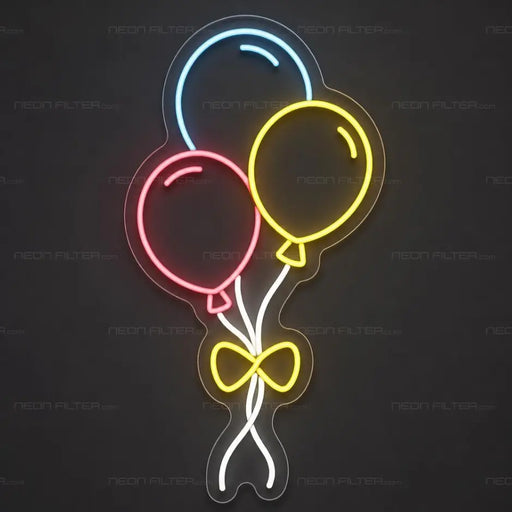 Birthday Balloons Neon Sign for Birthday Decor - Neon Filter