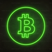 Bitcoin Neon Sign in Glow Up Green