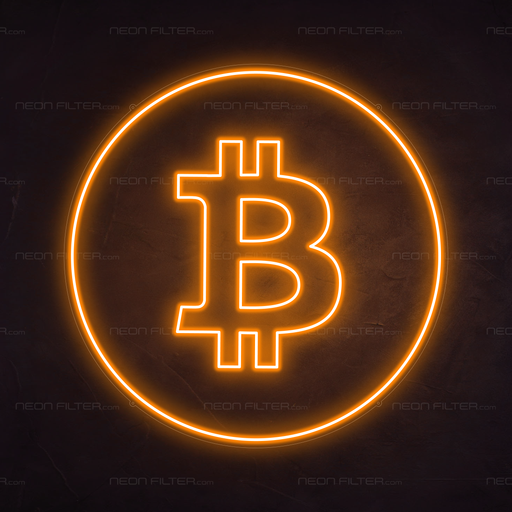 Bitcoin Neon Sign in Hey Pumpkin Orange