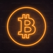 Bitcoin Neon Sign in Hey Pumpkin Orange