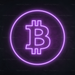 Bitcoin Neon Sign in Hopeless Romantic Purple