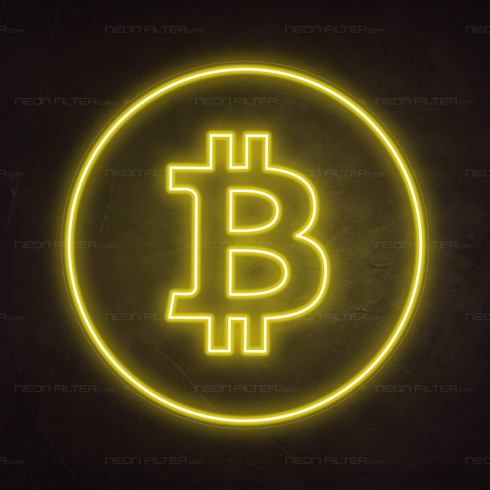 Bitcoin Neon Sign in Paradise Yellow