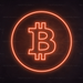 Bitcoin Neon Sign in Sunset Orange