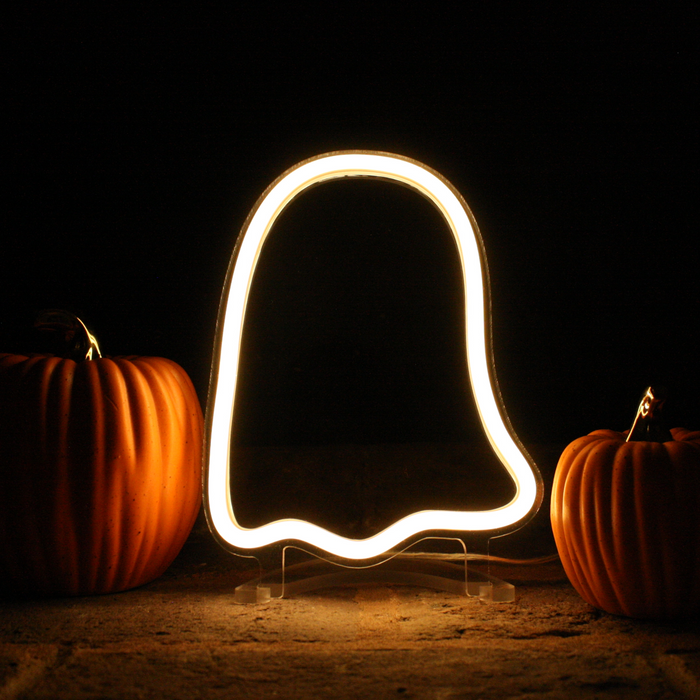 Blank ghost mini halloween neon sign 