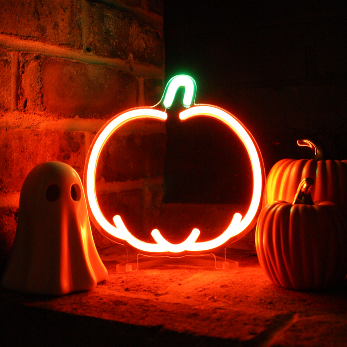 Blank pumpkin mini halloween neon sign 