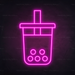 Boba Tea Neon Sign in Love Potion Pink